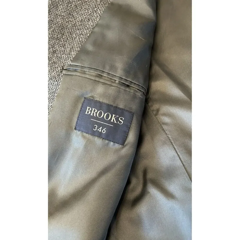 Brooks 346 Mens Wool/Lambs Sport Coat 41R Gray Blazer Jacket Career Preppy VTG